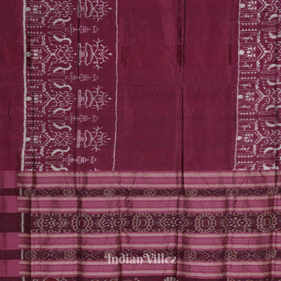 Wine Color Tribal Theme Sambalpuri Silk Saree