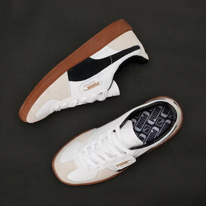 PUMA | PALERMO LTH { PUMA WHITE-VAPOR GRAY-GUM