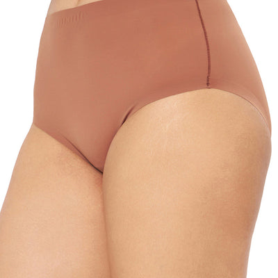 Vanish Solid High Rise Brief Seamless Panty - Caramel Nude