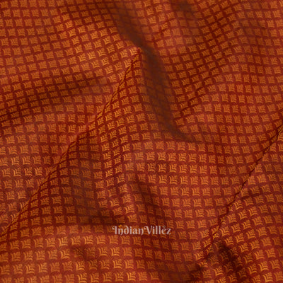 Golden Maroon Pure Kanjivaram Silk Saree