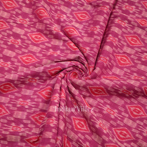 Rani PInk Sambalpuri Ikat Cotton Fabric