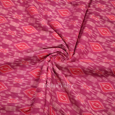 Rani PInk Sambalpuri Ikat Cotton Fabric