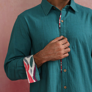 trueBrowns Men's Blue Cotton Shirt