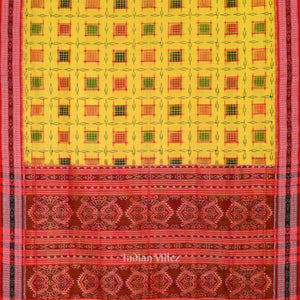 Yellow Ashwini Theme Sambalpuri Cotton Saree