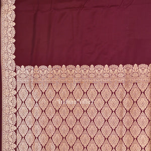 Plum Purple Soft Pure Mashru Satin Silk Banarasi Saree