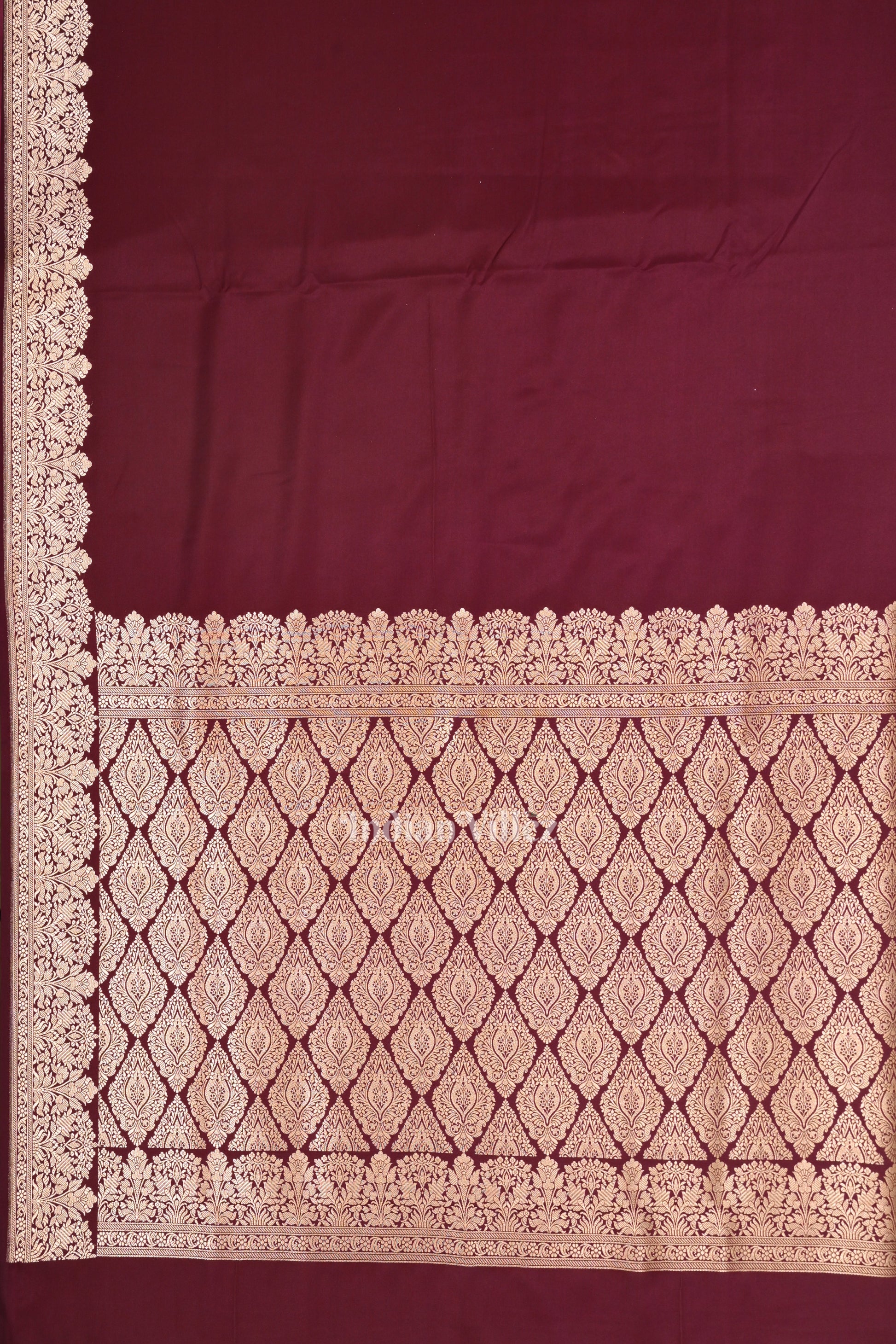 Plum Purple Soft Pure Mashru Satin Silk Banarasi Saree