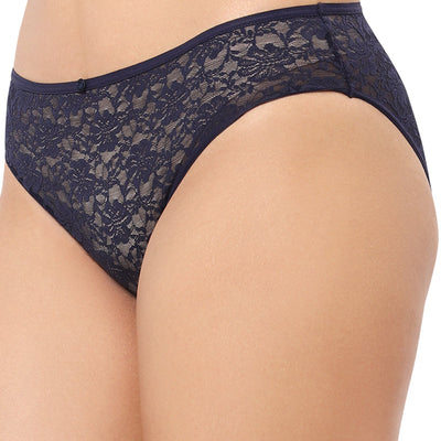 Floral Romance Three-Fourth Coverage Low Rise Bikini Panty - Midnight