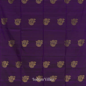 Deep Purple Pure Kanjivaram Soft Silk Saree