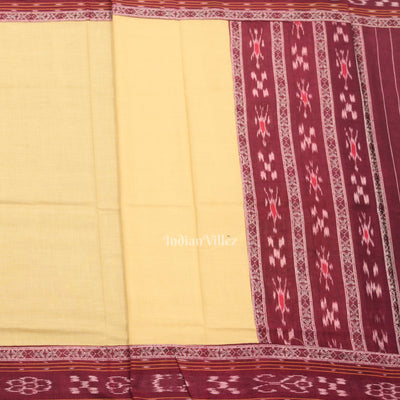 Maroon Cream Pasapali Sambalpuri Cotton Dress set with Dupatta