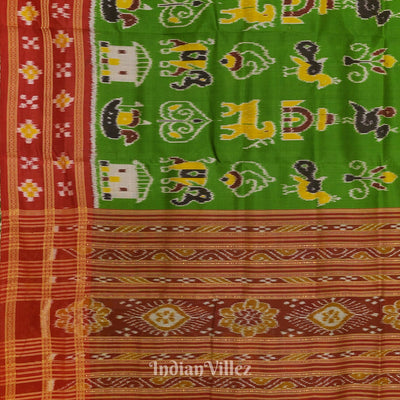 Green Nabarangi Nabakothi Border Pasapalli Odisha Ikat Khandua Silk Saree