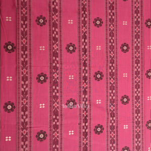 Baby Pink Black Flower Buti Odisha Ikat  Sambalpuri Dress Material & Dupatta