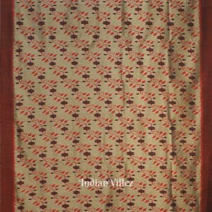 Varnish Red Dali Theme Odisha Ikat Contemporary Silk Saree