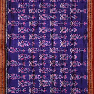 Blue Red Odisha Ikat Khandua Silk Saree
