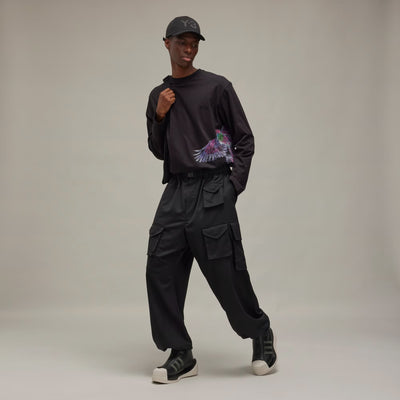 Y-3 | GRAPHIC LONG SLEEVE LONG-SLEEVE TOP { BLACK