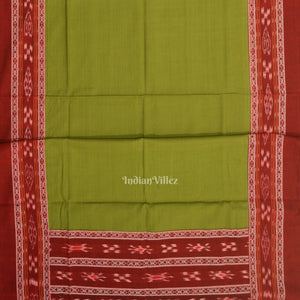 Maroon Green Pasapali Sambalpuri Cotton Dress set with Dupatta