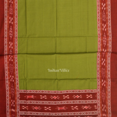 Maroon Green Pasapali Sambalpuri Cotton Dress set with Dupatta