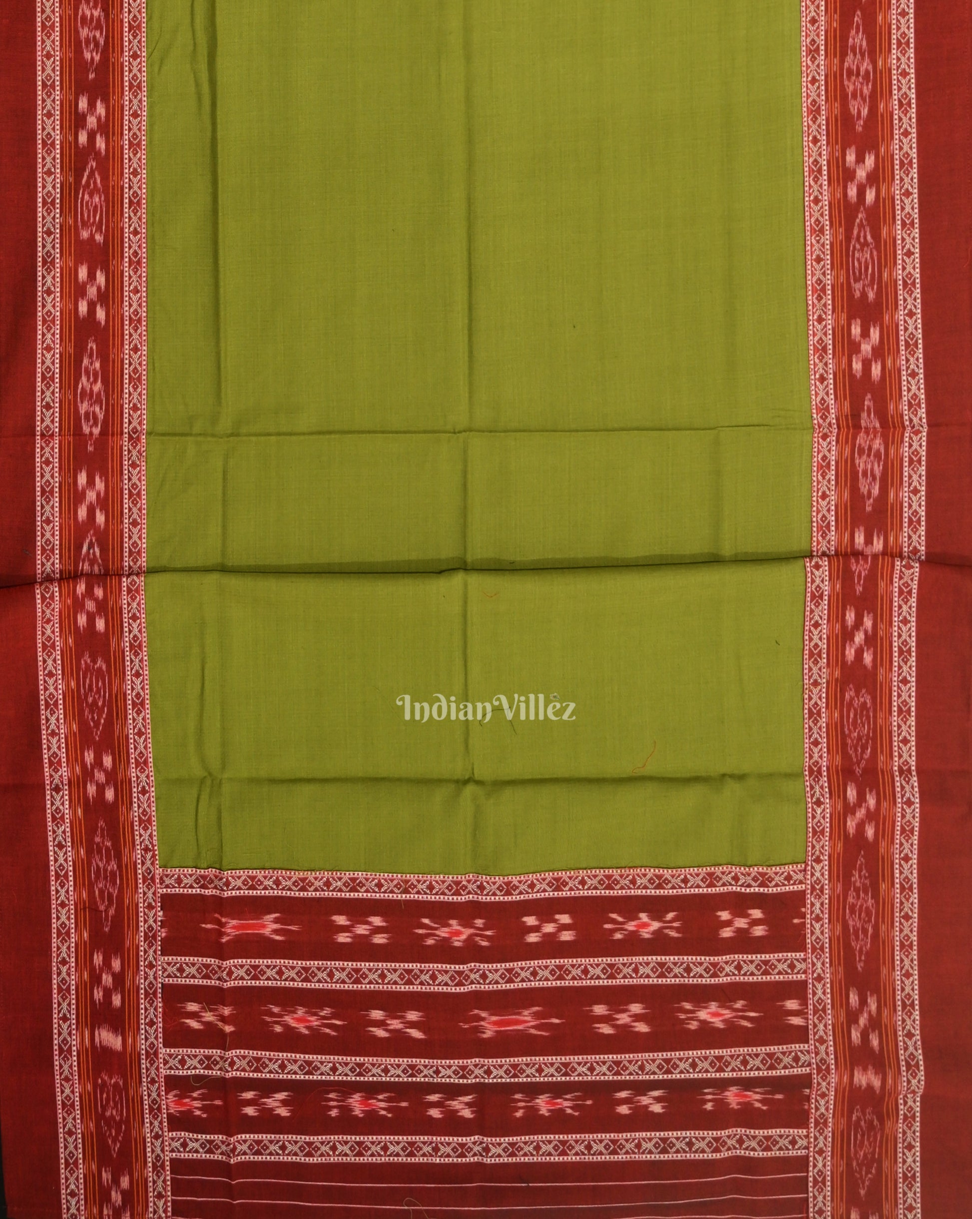 Maroon Green Pasapali Sambalpuri Cotton Dress set with Dupatta