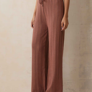 trueBrowns Peach Woollen Flared Pants