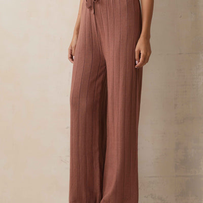 trueBrowns Peach Woollen Flared Pants
