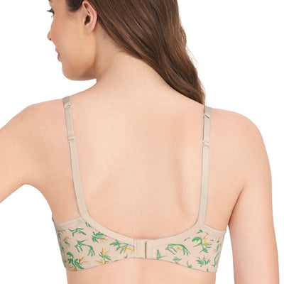 Cotton Casual Padded Non-wired Printed T-shirt Bra - Birds Of Para. Pr