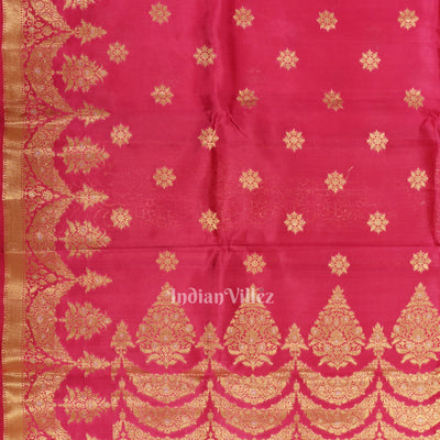 Exclusive Rani Pink Kora Organza Banarasi Silk Saree