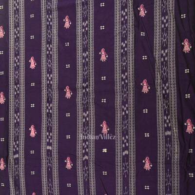 Navy Blue with Pink Doll Odisha Ikat  Sambalpuri Dress Material & Dupatta