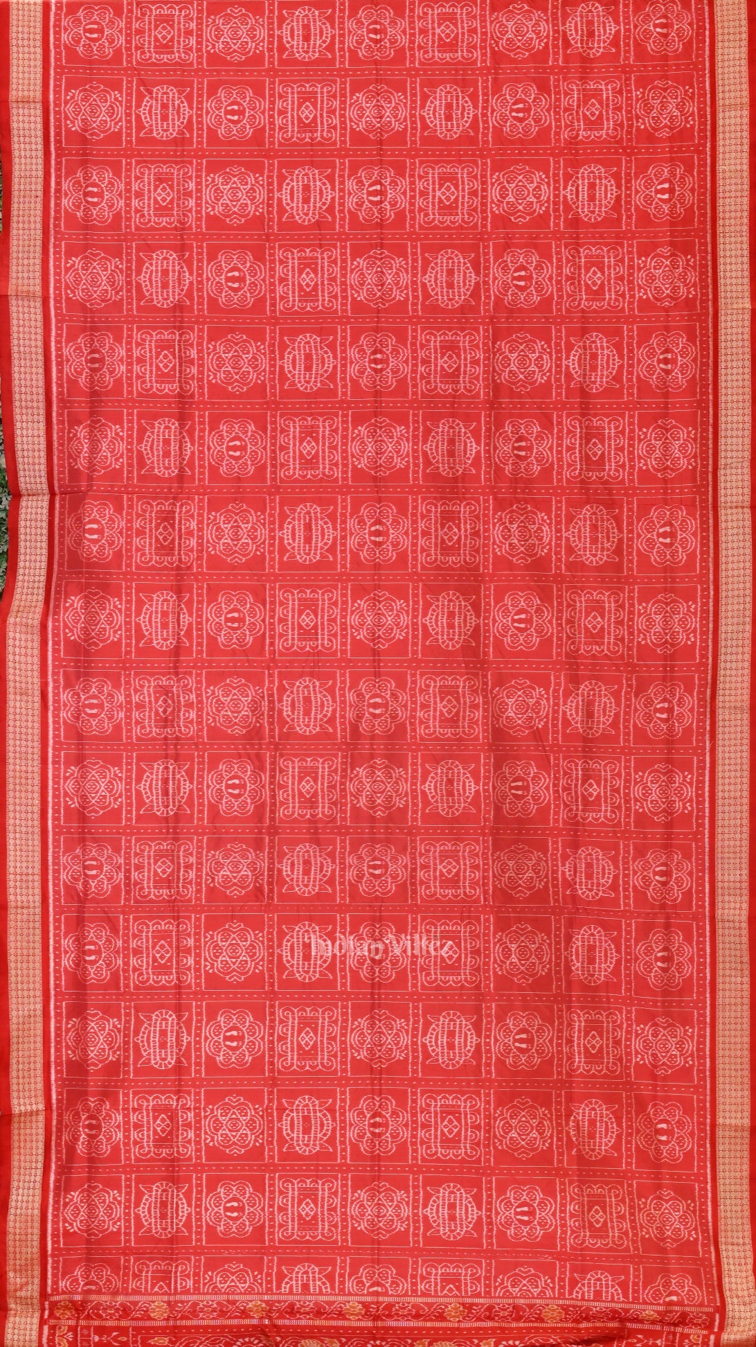 Peach Red Nabakothi Odisha Ikat Sambalpuri Silk Saree