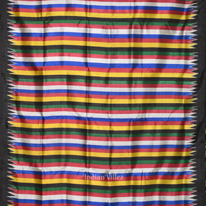 Multicolour Stripped Odisha Ikat Contemporary Designer Saree