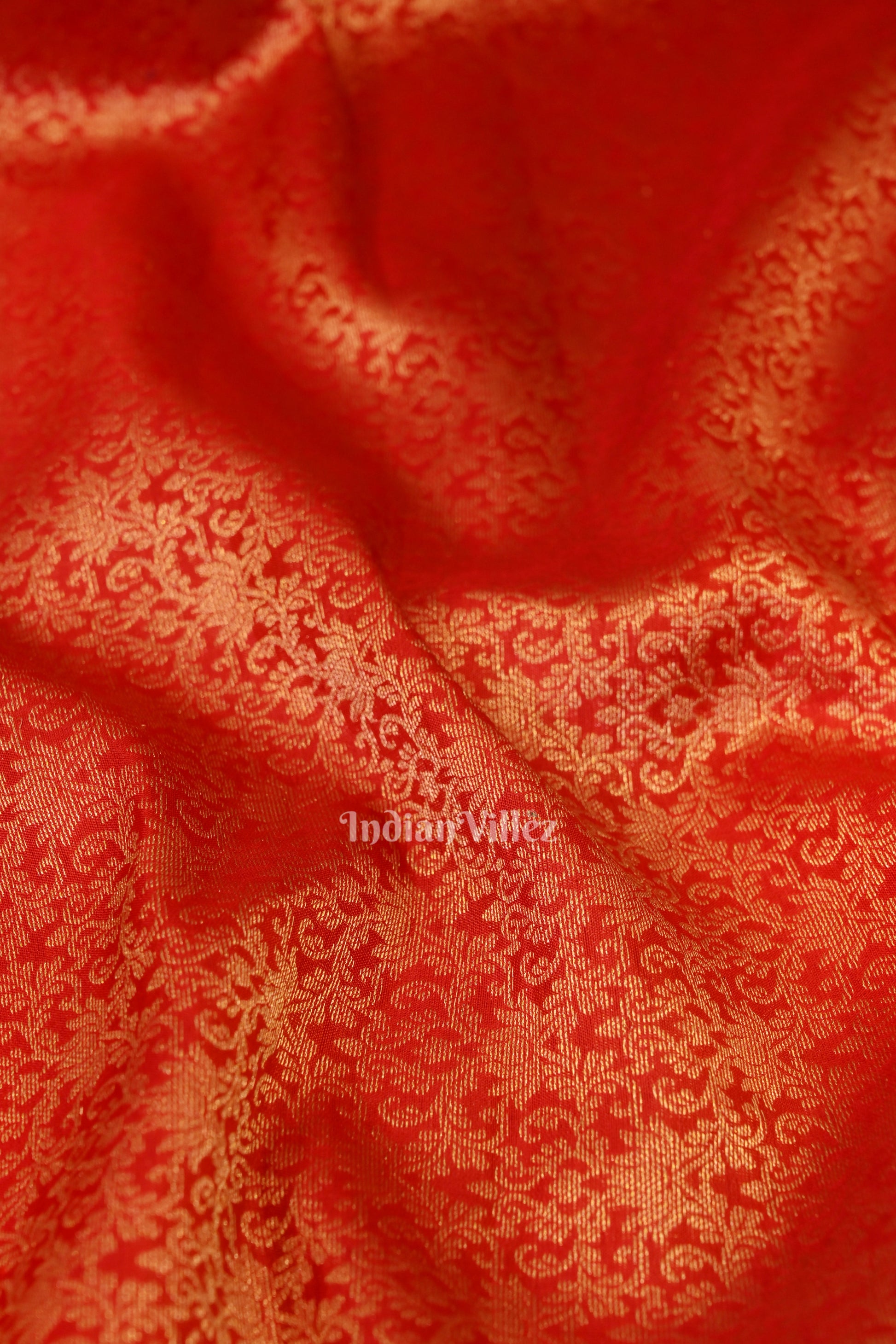 Classic Red pure Kanjivaram Silk Saree with  Zari Brocade