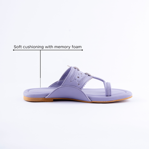 Chatelle Lavender Solid Kolha Flats