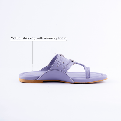 Chatelle Lavender Solid Kolha Flats