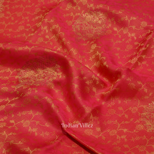 Pink With Golden Pure Kanjivaram Silk Saree
