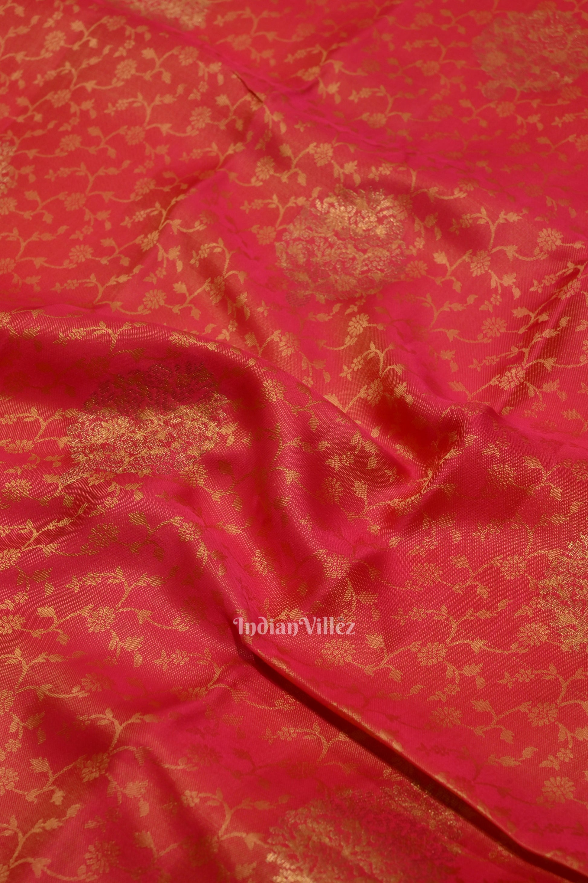 Pink With Golden Pure Kanjivaram Silk Saree