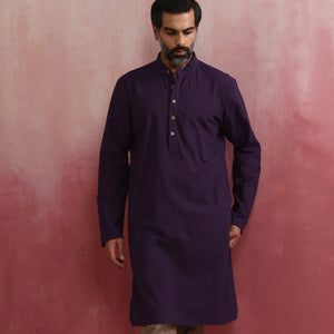 trueBrowns Men's Purple Kurta