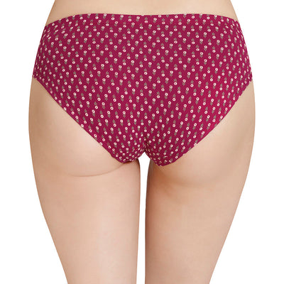 Inner Elastic Printed Mid Rise Bikini Panty (Pack of 3)