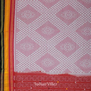 Light Pink Odisha Ikat Sambalpuri Pure Cotton Saree