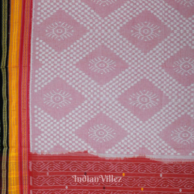 Light Pink Odisha Ikat Sambalpuri Pure Cotton Saree