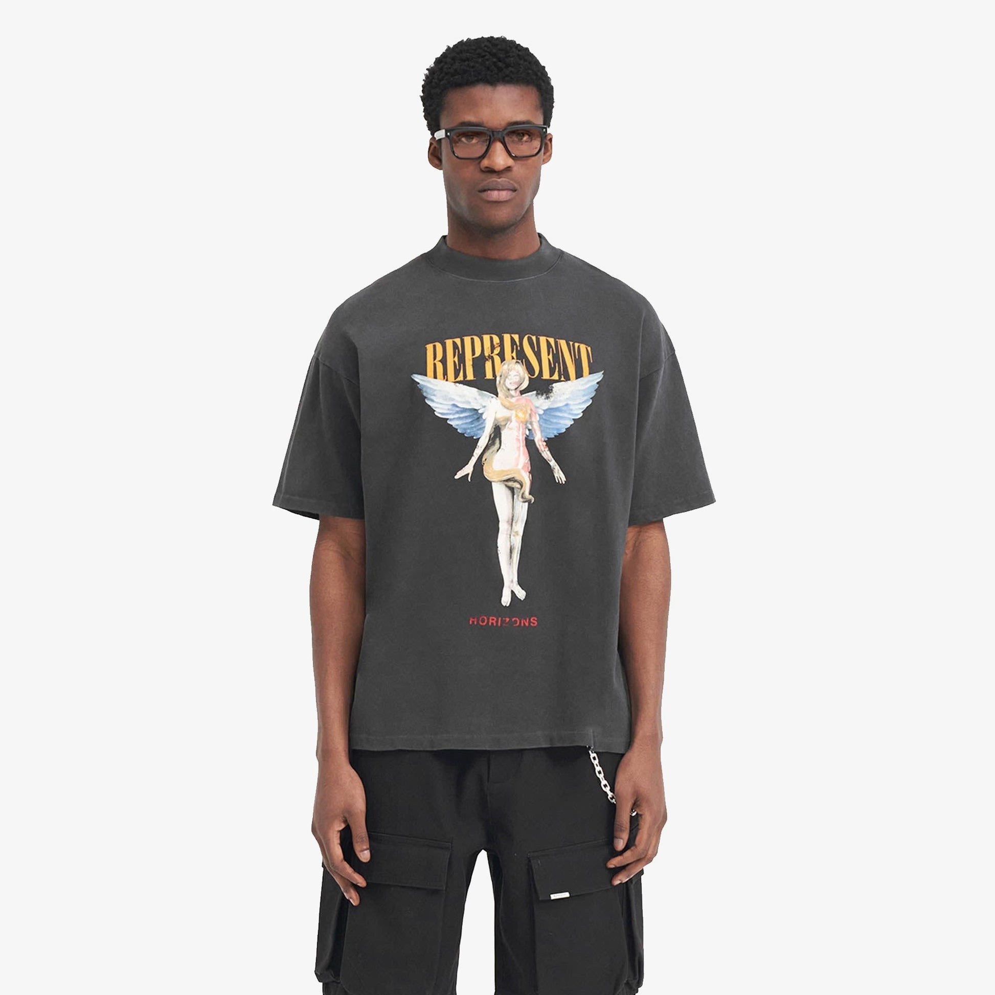 Represent | REBORN T-SHIRT  { AGED BLACK