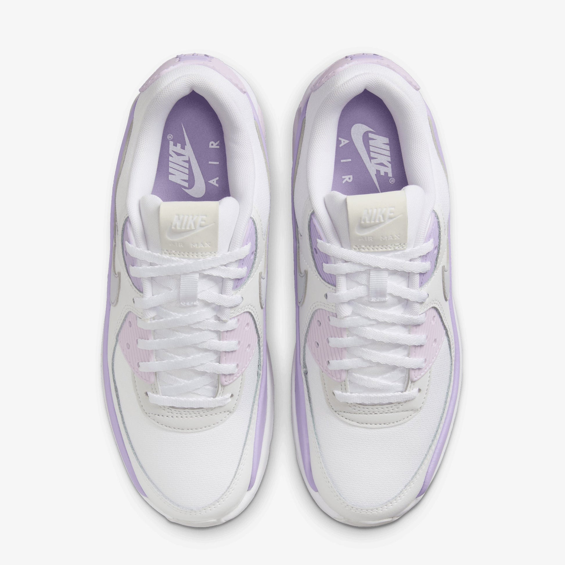 Nike | AIR MAX 90 LV8 { WHITE/WOLF GREY-HYDRANGEAS-SUMMIT WHITE
