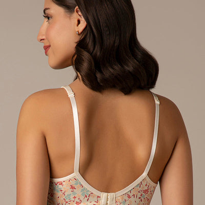 Chic Comfort Non-Padded and Non-Wired Cotton Bra - Daisy Print