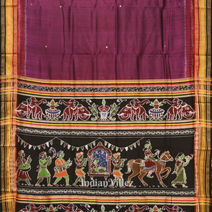 Maroon Kathiphera Doli Barat Theme Khandua Silk Saree