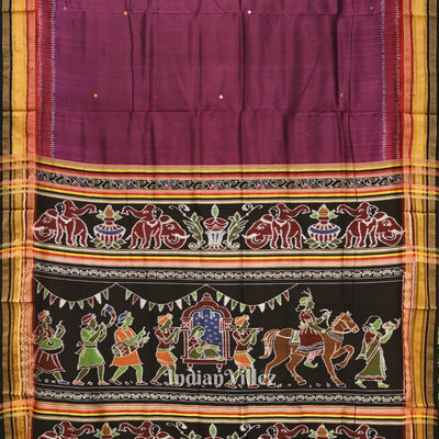 Maroon Kathiphera Doli Barat Theme Khandua Silk Saree
