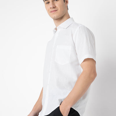 Cotton Linen Half Sleeve Shirt