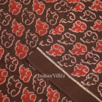 Chocolate Brown  Sambalpuri Odisha Ikat Cotton Fabric