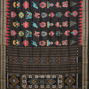 Black Nabakothi Odisha Ikat Khandua Silk Saree