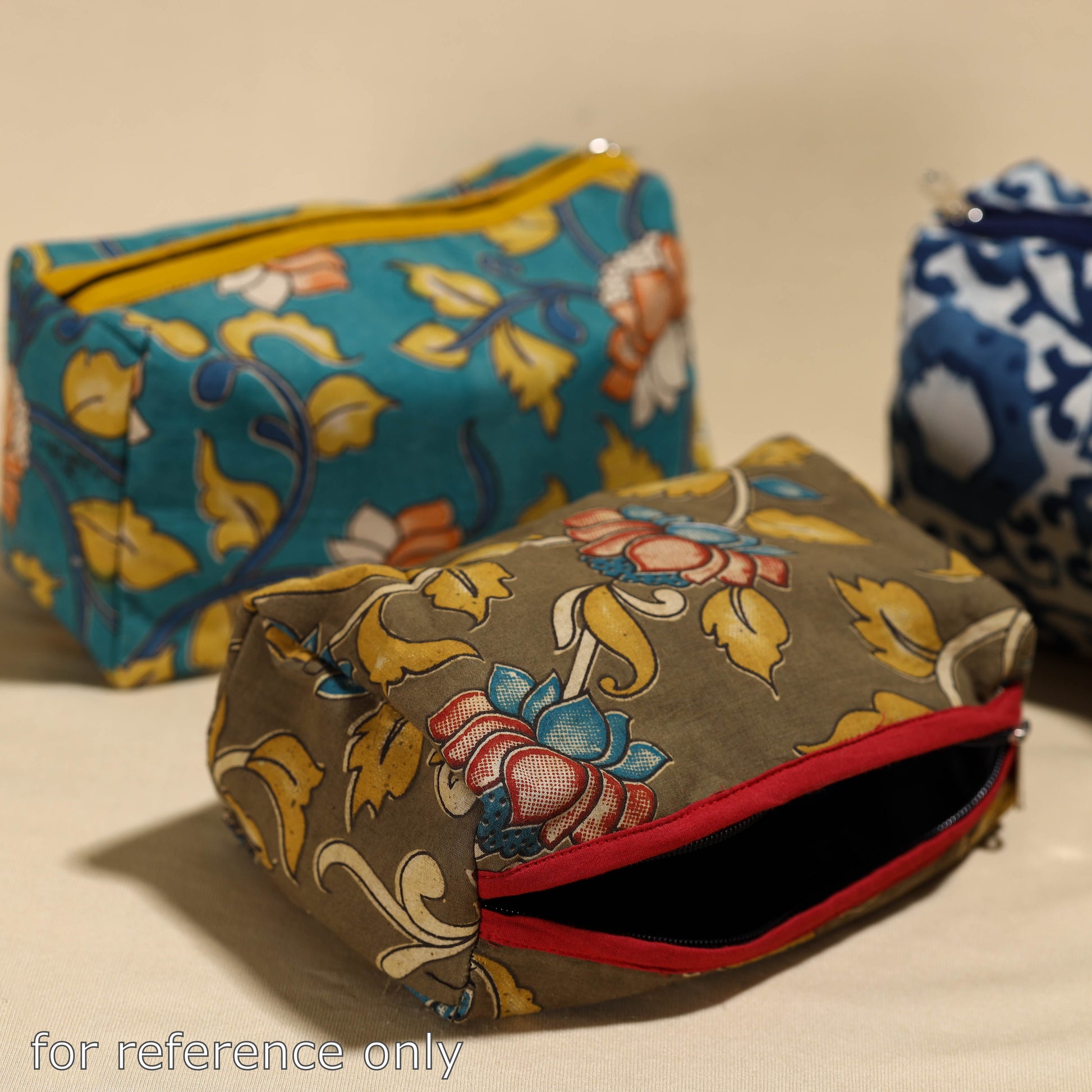 Brown - Handmade Cotton Toiletry Pouch 16