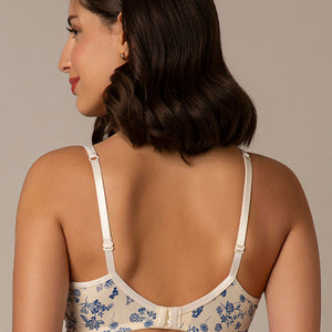 Chic Comfort Non-Padded and Non-Wired Cotton Bra - Floral Print