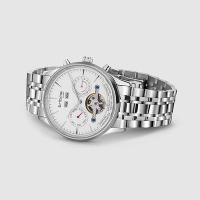 Celestial Men Automatic Silver Dial Chronograph Metal Watch 867-M10301