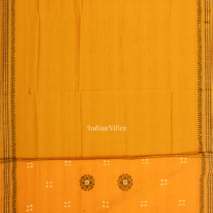 Black yellow Sambalpuri Bomkai Cotton Dress set with Dupatta