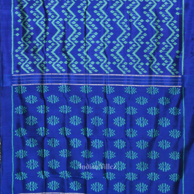 Royal Blue Waves Design Contemporary Designer Saree
